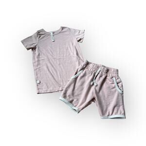Childhoods Slub Cotton Shorts And Tee Set